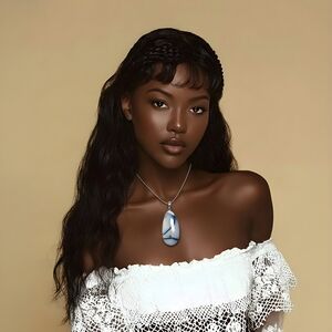 Sterling Silver 925 Pendant With Semiprecious Stones.